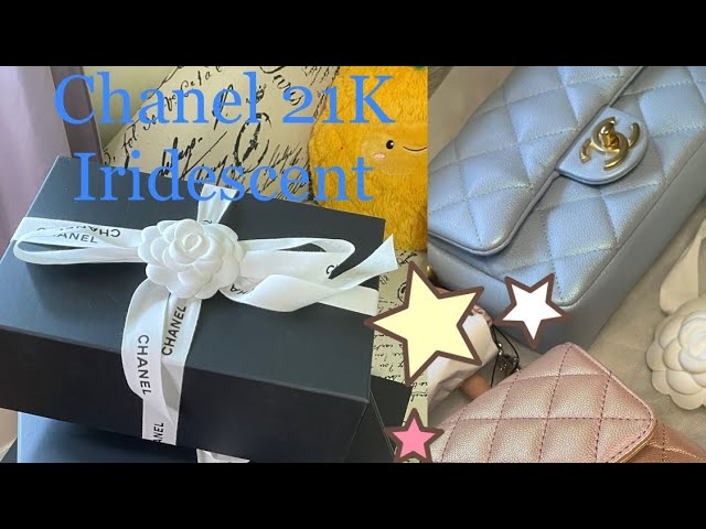 🎁 UNBOXING Chanel Coco handle iridescent BLUE 21K l Natural Lighting ☀️ 