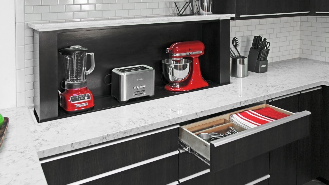 Hidden appliance storage systems for the kitchen of today 