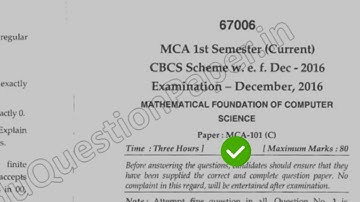 2016 Mdu MCA 1st Sem Mathematical Foundation of Computer Science 2 Question Paper #MduQuestionPaper