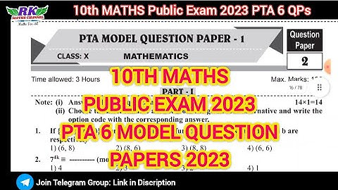 TN 10th Maths|Public Exam 2023|PTA  6 Model Question Papers 2023
