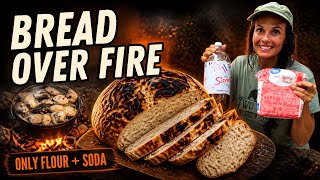 2-Ingredient Campfire Bread | Baking Bread in a Cast-Iron Dutch Oven Over Hot Coals