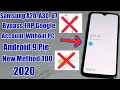 Samsung A20 Frp Bypass Android 9 Pie U7 | Samsung A20/A30/A50 Google Account Bypass Without PC 2020