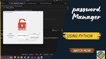 PASSWORD MANAGER PROJECT USEING PYTHON PROGRAMMING #python #progamming #coding