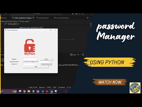 PASSWORD MANAGER PROJECT USEING PYTHON PROGRAMMING #python #progamming #coding