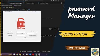 PASSWORD MANAGER PROJECT USEING PYTHON PROGRAMMING #python #progamming #coding