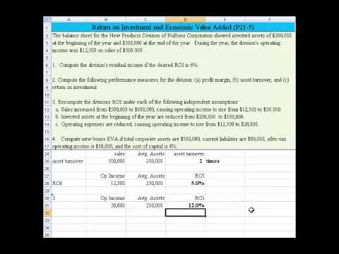 Return on Investment (ROI) and Economic Value Added (EVA), P21-5