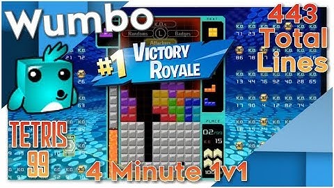 Tetris 99 - Insane Game - 4 Minute 1v1 - 443 Total Lines