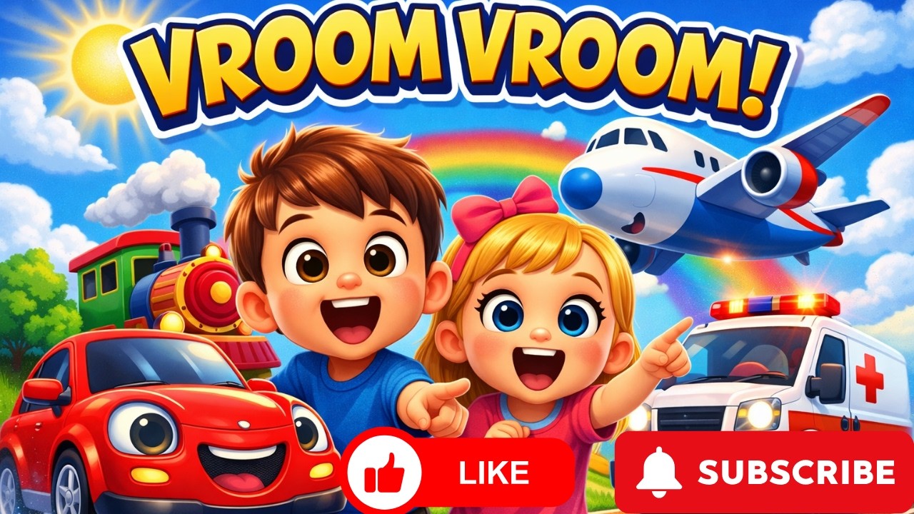 Vroom Vroom 🚗 Kënga e Mjeteve për Fëmijë | Makina, Treni, Avioni 🚂✈️| Kiddo Adventures