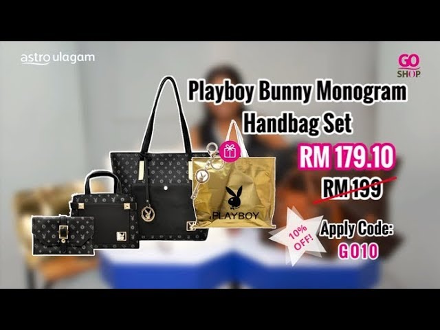 playboy bunny monogram sling bolsa