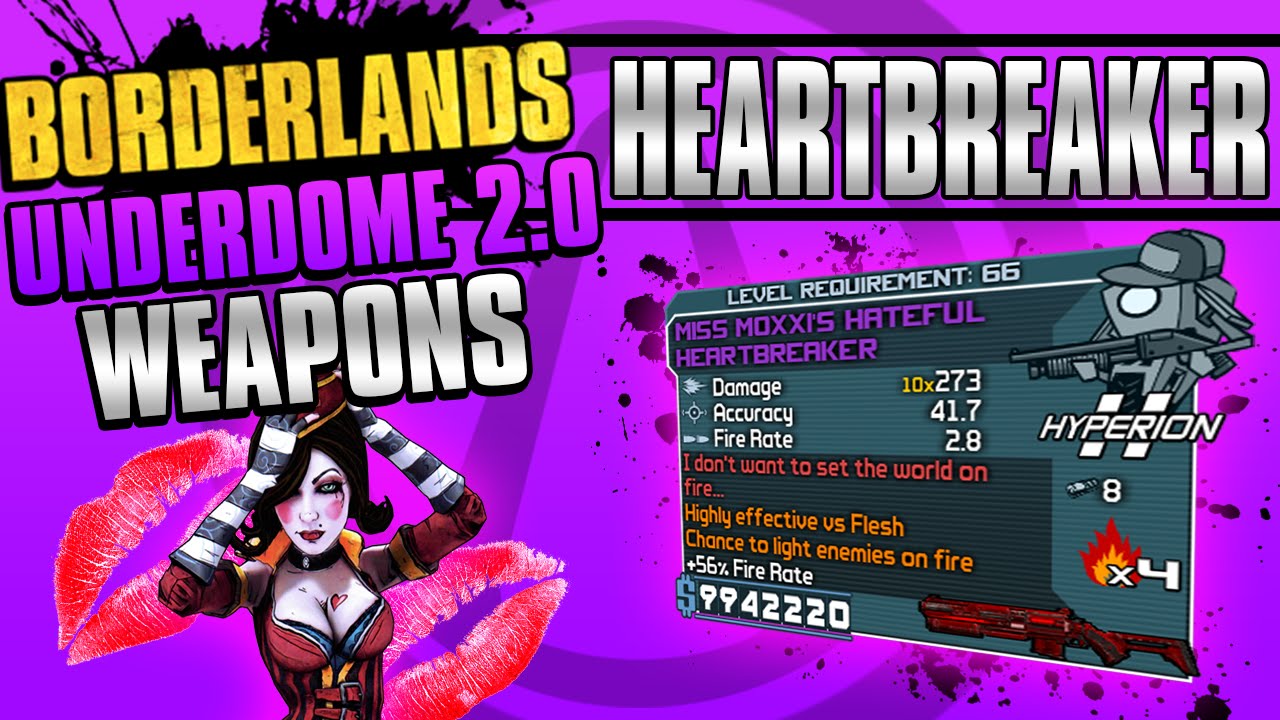 Borderlands *Miss Moxxi's Heartbreaker* Underdome 2.0 Unique Weapon