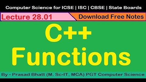 Lec 28.01 | c++ function | function definition | type of functions | computer science | c++ tutorial