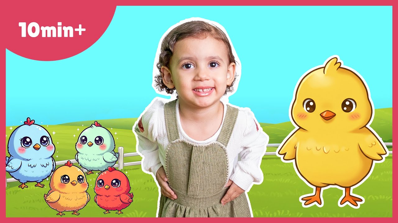 Pintinho Amarelinho e sua Família - Animais da Fazenda por Alice Macedo