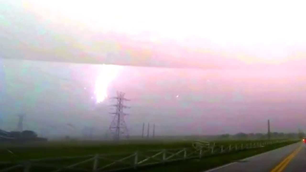 Huge Lightning Bolt Hits Powerline, SlowMo with Still Image in HD YouTube