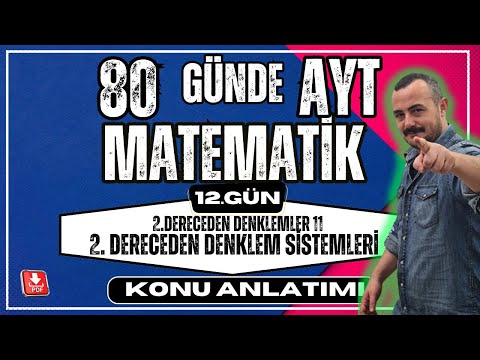 🟥2.Dereceden Denklemler 11 | 2.Dereceden Denklem Sis.✅80 Günde AYT Matematik|AYT Matematik Anlatımı💯