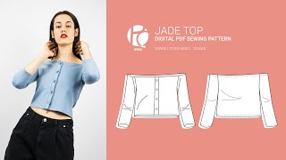 Jade Elastic Buttoned Top | Digital PDF Sewing Pattern | Teaser