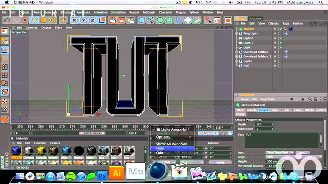Cinema 4D Wireframe Text Effect Tutorial by iAddictingArts - YouTube