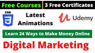Udemy Free Certificate Courses How to earn Money Online CSS Animations Online Classes #DeepShukla