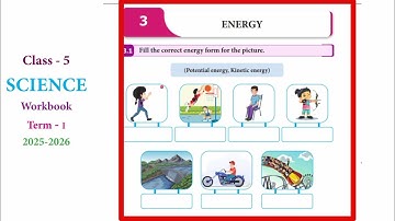 EE ,5th standard science term 1 work book answers unit 3 Energy English medium