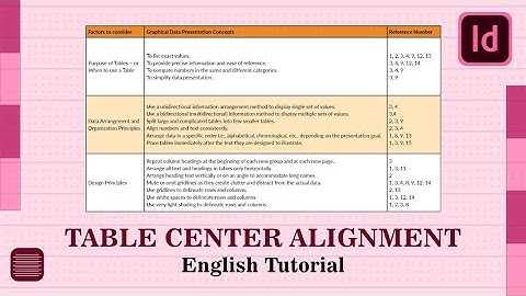 How to manage tables alignment efficiently in Adobe InDesign? [ENGLISH TUTORIAL]
