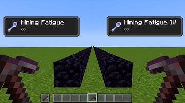 netherite pickaxe + mining fatigue vs obsidian