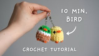 Crochet a bird in 10 mins! No-Sew Amigurumi Tutorial