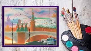 Как нарисовать Москву! Рисуем пастель городской пейзаж! #Dari_Art Как нарисовать Москву! Рисуем пастель городской пейзаж! #Dari_Art