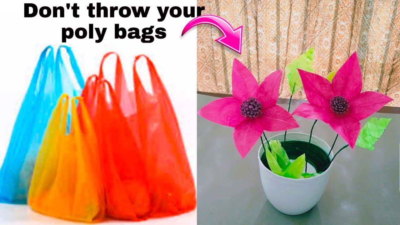 Projects Using Polythenes How To Make Beautiful Polythene Flowers! @neeli567 - YouTube