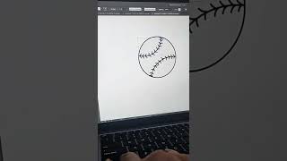 Draw a vector art | Baseball Illustration art | Vector art flat design #shorts #adobeillustrator
