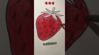 Cute Strawberry Coloring 🍓💖 #coloring #drawing #strawberry #fruit #usashorts