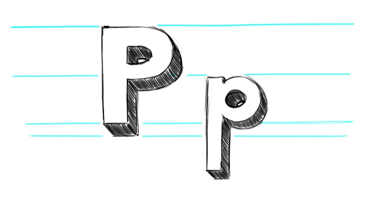 How To Draw 3d Letters P Uppercase P And Lowercase P In 90 Seconds Youtube