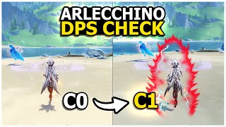 C0 VS C1 Arlecchino DPS Check comparison | Genshin Impact