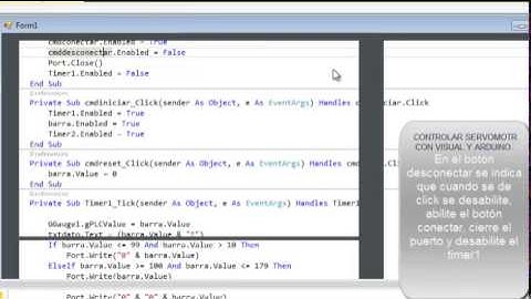 Contro de Servo Visual Basic
