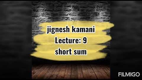 12 th commerce|| Stat(part:1)||Chapter: 2|| Lecture: 9|| Short sum|| Jignesh kamani||
