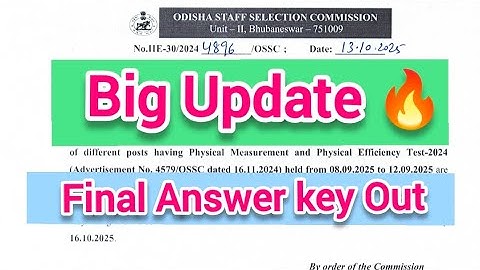 Big Update ଦେଖନ୍ତୁ ସମସ୍ତେ 🔥 // Final Answer Key Out // OSSC Excise SI & Traffic SI Answer key 