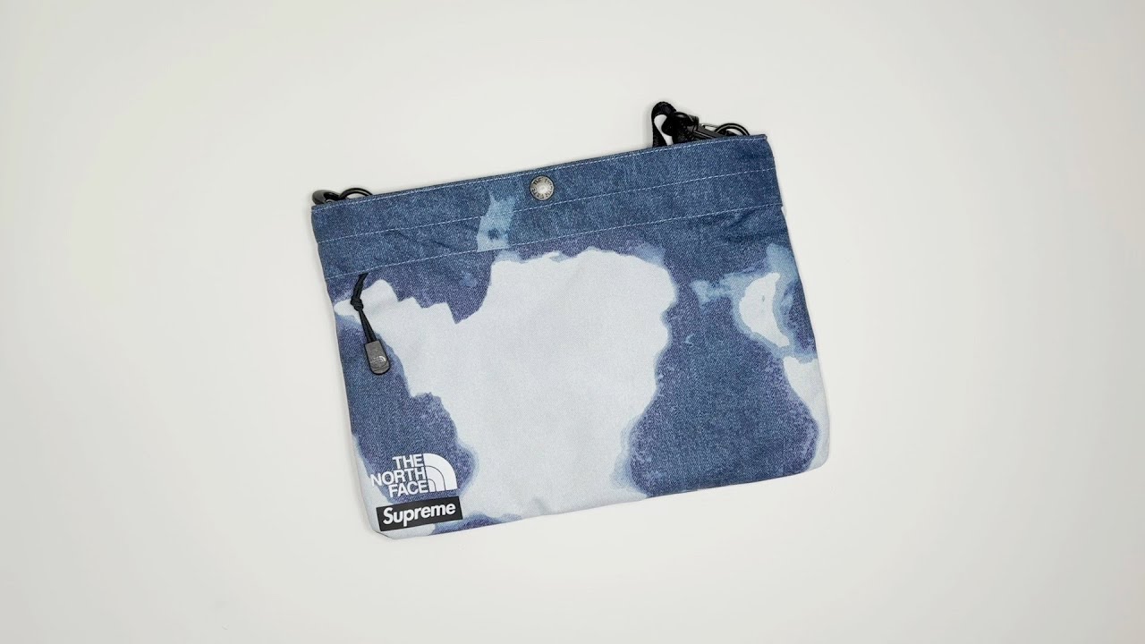 Supreme x The North Face Bleached Denim Print Shoulder Bag