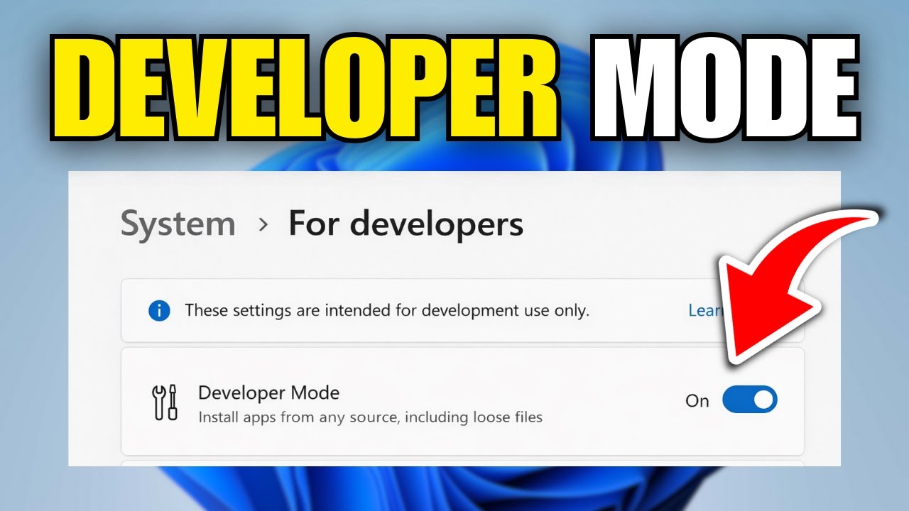 How To Turn On Developer Mode In Windows 11 - YouTube