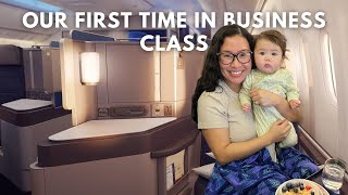 Flying Business Class with a Baby | United Polaris Business Class  Review Munich to Newark!