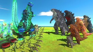 Godzilla 2021 Of Evolution VS Green Team  Animal Revolt Battle Simulator