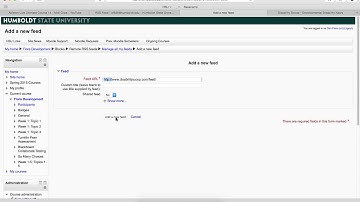 Moodle - Add RSS Feed Block