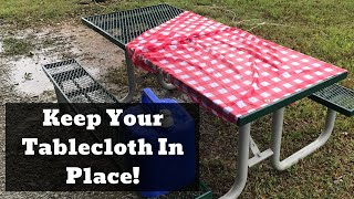 CAMP HACK: Keep Your Picnic Table Cloth In Place!