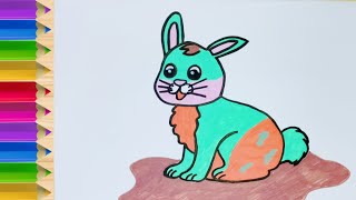 Drawing and Coloring Bunny | How to draw Bunny|Art Tips for Kids