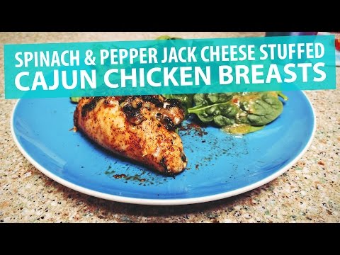 Spinach & Pepper Jack Cheese Stuffed Cajun Chicken Breasts Recipe | Ketogenic Diet | LCHF