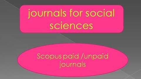 Social Sciences Scopus/ SCI/ESCI Journals