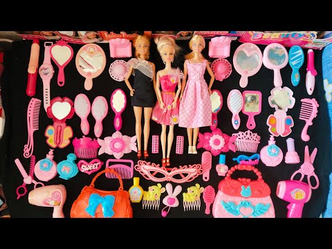 10.14 minutes most satisfying with unboxing hello kitty Barbie Dolls beautiful cosmetics sets 💄💅