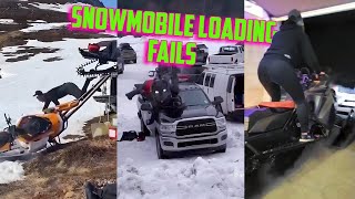 TOTAL IDIOTS ON SNOWMOBILES |  Snowmobile Loading & Unloading Fail Compilation