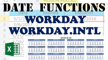 Excel Workday function: Find end date - exclude weekends & holidays | Workday and Workday.intl