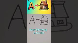 A to Z series (1)Draw a hut with the letter A step by step🏠#video #shorts #easy drawing...