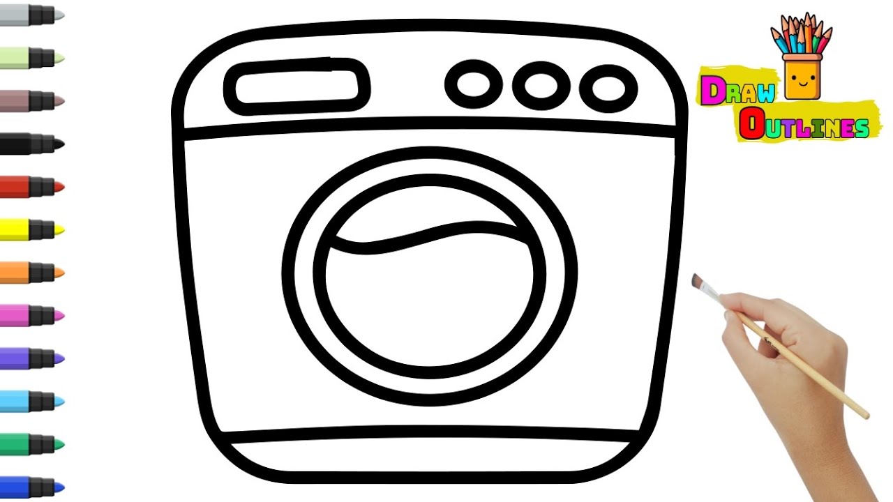 How to Draw a Washing Machine