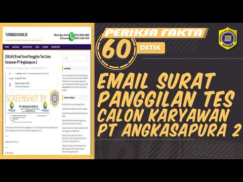 [PERIKSA FAKTA] EMAIL SURAT PANGGILAN TES CALON KARYAWAN PT ANGKASAPURA 2