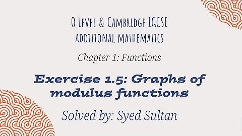 Exercise -- 1-- 5 -- Graphs of modulus functions